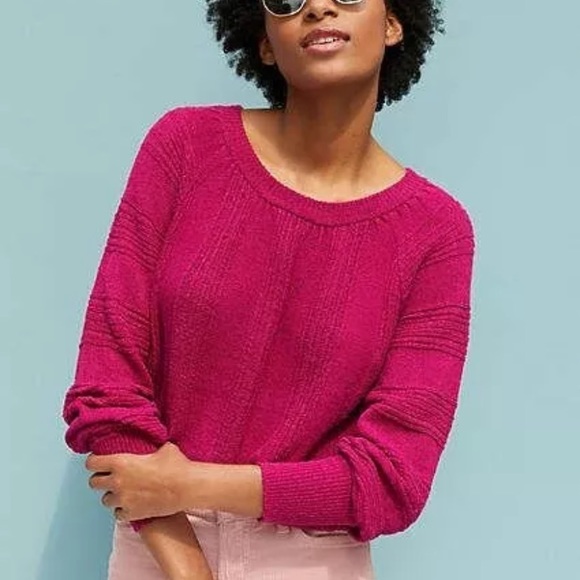Anthropologie Sweaters - Anthropologie Meadow Rue Pink Sweater Small S New NWT  RARE HTF GORGEOUS